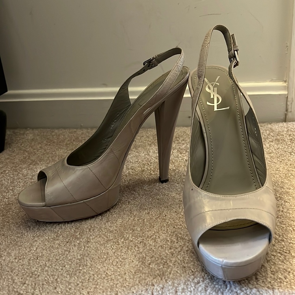 Yves Saint Laurent Snakeskin Peeptoe